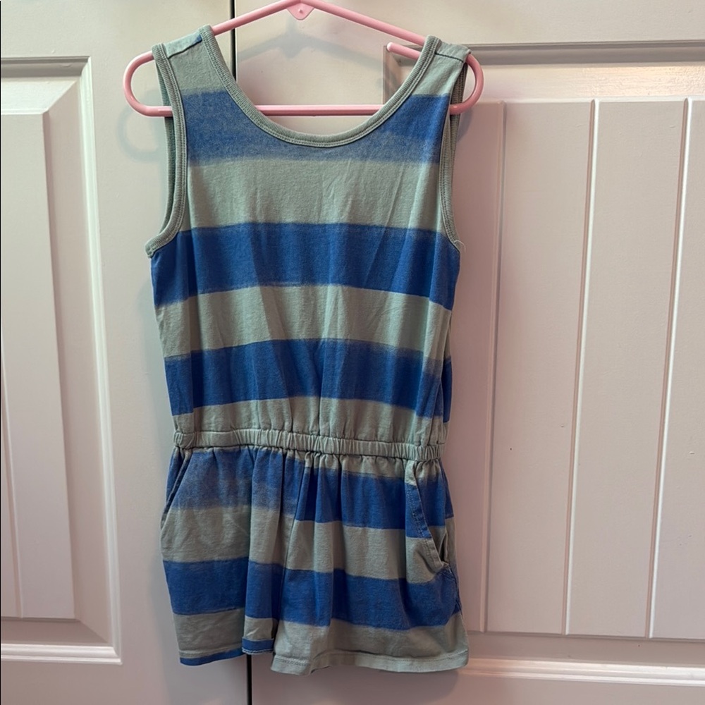 Tea Collection Kids Striped Blue and Green romper